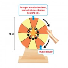 Set Roda Pembelajaran Dinamik -  10 Bahagian Dwiwarna Berserta Nombor  乐学转转乐 - 10格 (双色 + 数字) 