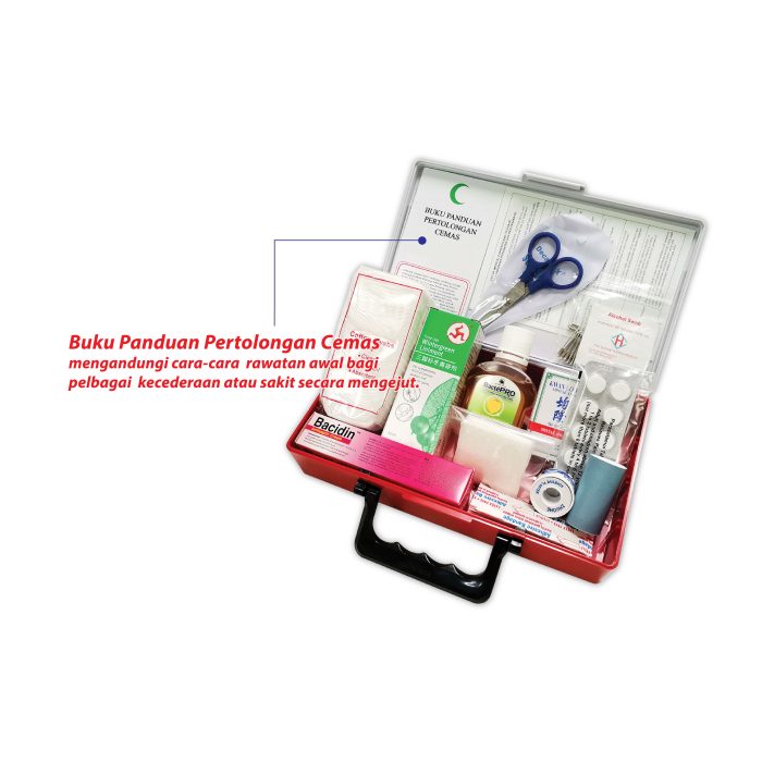 <p style="font-size: 20px; margin-bottom: 0px; padding-top: 0px;">Kotak Pertolongan Cemas (Mudah Alih) </p><p style="font-size: 20px; color: red; margin-bottom: 0px; padding-top: 0px;">便携式急救箱 </p><p style="font-size: 18px; color: #2e3192; font-style: italic; margin-bottom: 0px; padding-top: 0px;">First Aid Kit</p>