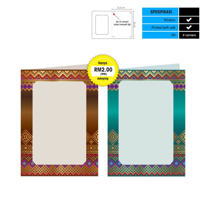 <p style="font-size: 20px; margin-bottom: 0px; padding-top: 0px;">Folder Sijil Standard (Window) <br>Rekaan Songket</p>