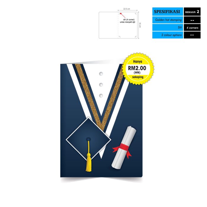 <p style="font-size: 20px; margin-bottom: 0px; padding-top: 0px;">Folder Sijil Graduasi (Pengijazahan) <br>Rekaan 2 (Book Style)</p>