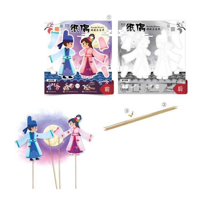 <p style="font-size: 20px; margin-bottom: 0px; padding-top: 0px;">Seni Kraf Boneka Kertas </p><p style="font-size: 20px; color: red; margin-bottom: 0px; padding-top: 0px;">手工艺纸偶</p>