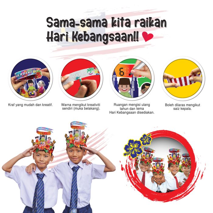 <p style="font-size: 20px; margin-bottom: 0px; padding-top: 0px;">RAMPAIAN MEWARNA DAN KRAF </p><p></p><p style="font-size: 20px; margin-bottom: 0px; padding-top: 0px;">Aksesori Kepala Bersatu Hati 3D </p><p style="font-size: 20px; color: red; margin-bottom: 0px; padding-top: 0px;">万众一心 3D 立体头饰</p> - Image 2