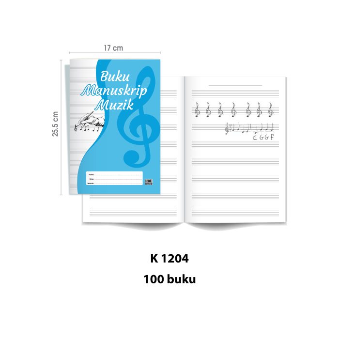 <p style="font-size: 20px; margin-bottom: 0px; padding-top: 0px;">Buku Manuskrip Muzik </p><p style="font-size: 20px; color: red; margin-bottom: 0px; padding-top: 0px;">五线谱练习本</p> - Image 4