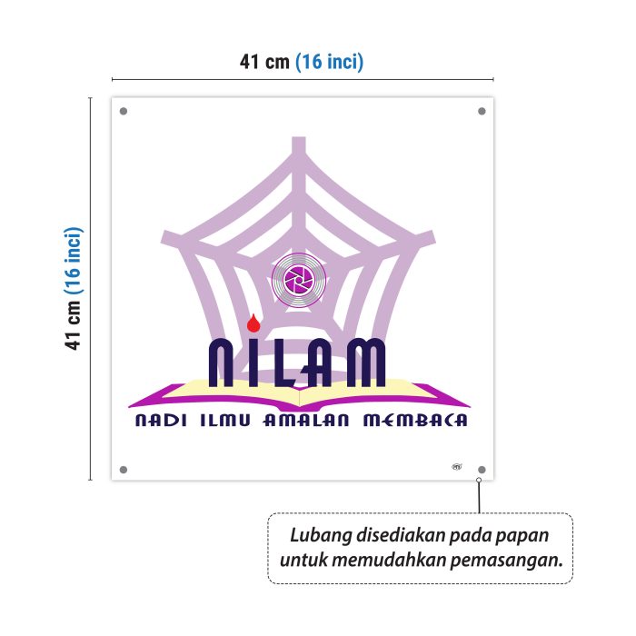<p style="font-size: 20px; margin-bottom: 0px; padding-top: 0px;">Papan Tanda Logo NILAM</p>
