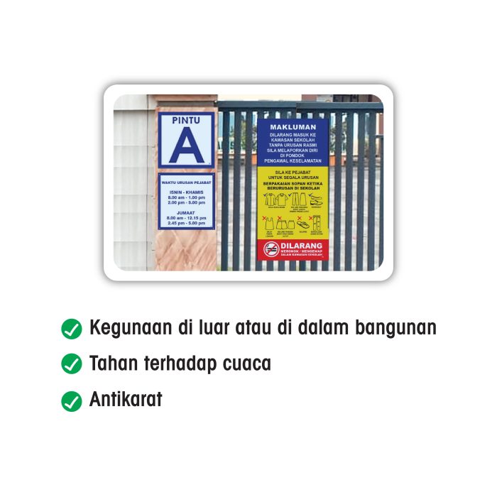 <p style="font-size: 20px; margin-bottom: 0px; padding-top: 0px;">Papan Tanda Larangan Masuk / <br>Etika Berpakaian / Larangan Merokok</p> - Image 2