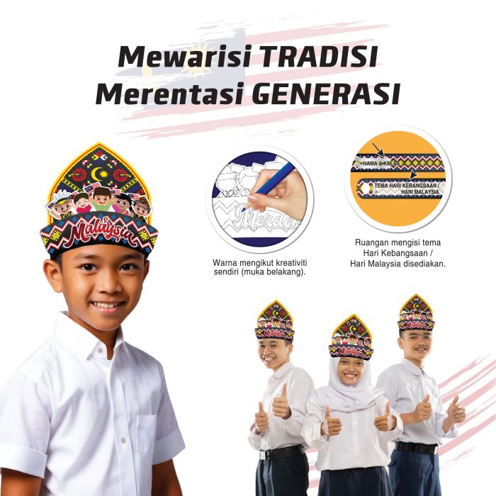 <p style="font-size: 20px; margin-bottom: 0px; padding-top: 0px;">RAMPAIAN MEWARNA DAN KRAF </p><p></p><p style="font-size: 20px; margin-bottom: 0px; padding-top: 0px;">SIGAR - Warisan Tradisi Malaysia </p><p style="font-size: 20px; color: red; margin-bottom: 0px; padding-top: 0px;">大马传统头饰 - SIGAR 帽</p> - Image 2