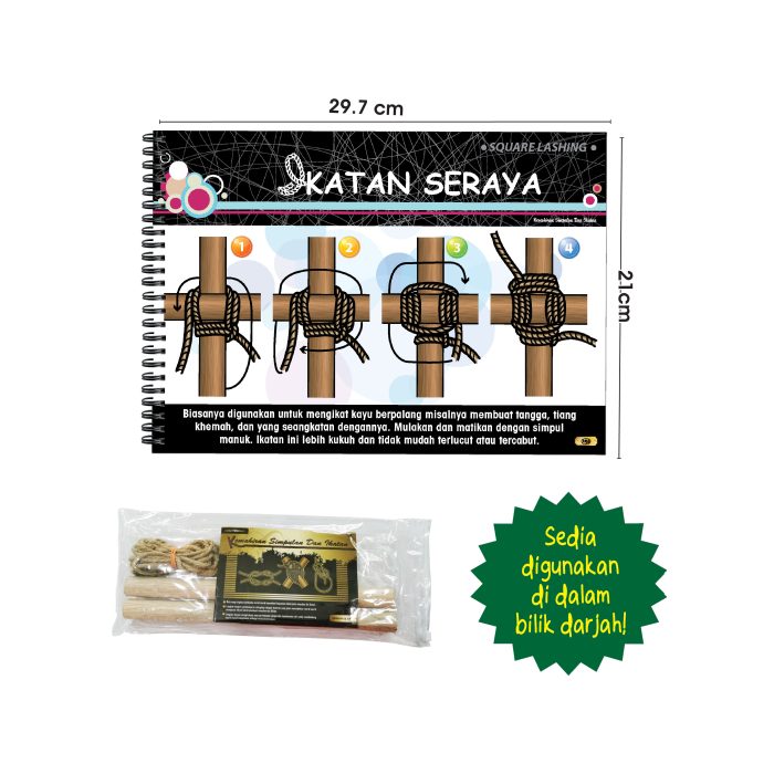 <p style="font-size: 20px; margin-bottom: 0px; padding-top: 0px;">Panduan Pembelajaran <br>Kemahiran Simpulan dan Ikatan </p><p style="font-size: 20px; color: red; margin-bottom: 0px; padding-top: 0px;">结绳术指南册</p>