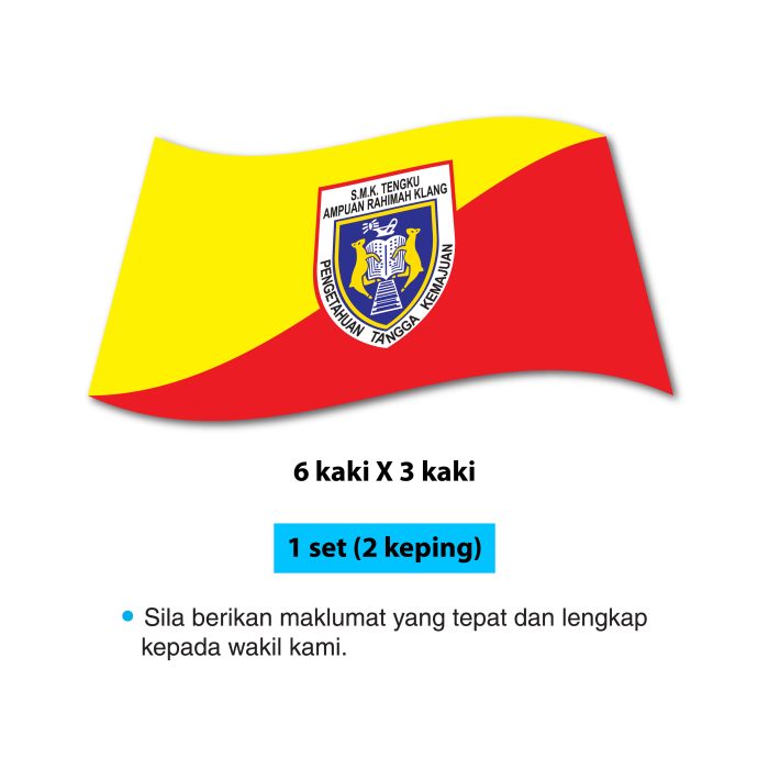 <p style="font-size: 20px; margin-bottom: 0px; padding-top: 0px;">Bendera Sekolah <br>(Tempahan Khas)</p>