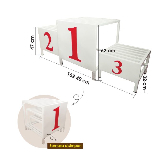 <p style="font-size: 20px; margin-bottom: 0px; padding-top: 0px;">Podium Pemenang </p><p style="font-size: 20px; color: red; margin-bottom: 0px; padding-top: 0px;">颁奖台 </p><p style="font-size: 18px; color: #2e3192; font-style: italic; margin-bottom: 0px; padding-top: 0px;">Championship Stand</p>