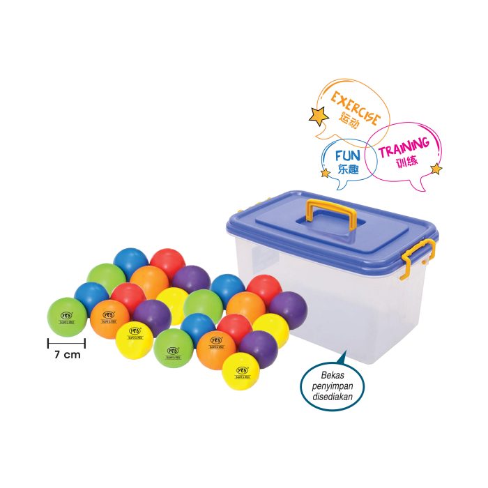 <p style="font-size: 20px; color: #2e3192; font-style: italic; margin-bottom: 0px; padding-top: 0px;">Colourful Soft Ball Set</p><p style="font-size: 20px; color: red; margin-bottom: 0px; padding-top: 0px;">七彩软球</p>