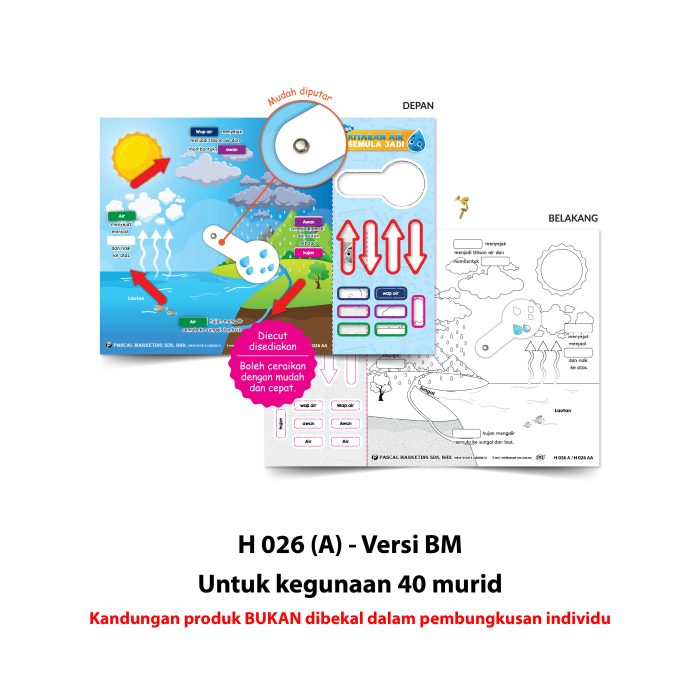 <p style="font-size: 20px; margin-bottom: 0px; padding-top: 0px;">Roda Kitaran Air Semula Jadi </p><p style="font-size: 20px; color: red; margin-bottom: 0px; padding-top: 0px;">自然界中水的循环转盘</p> - Image 4