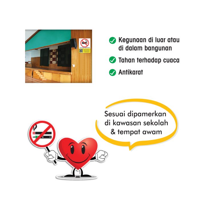 <p style="font-size: 20px; margin-bottom: 0px; padding-top: 0px;">Papan Tanda Dilarang Merokok Dan Mengewap </p><p style="font-size: 20px; color: red; margin-bottom: 0px; padding-top: 0px;">严禁吸烟指示牌</p> - Image 2