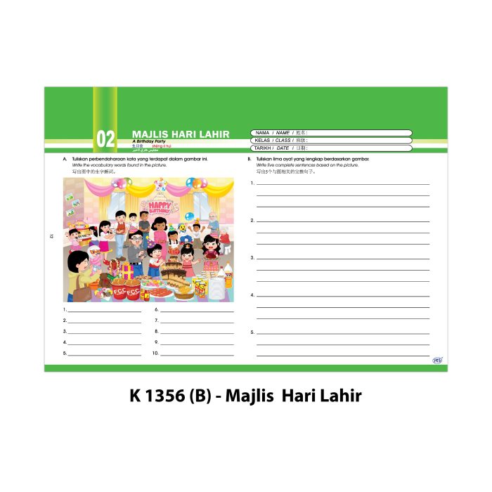 <p style="font-size: 20px; margin-bottom: 0px; padding-top: 0px;">Lembaran Bergambar Celik Bahasa </p><p style="font-size: 20px; color: red; margin-bottom: 0px; padding-top: 0px;">多元语文学习图 </p><p style="font-size: 18px; color: #2e3192; font-style: italic; margin-bottom: 0px; padding-top: 0px;">Picture Worksheet for Language Learning</p> - Image 4