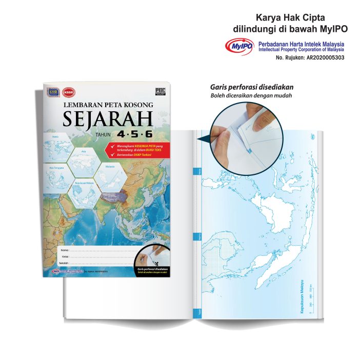 <p style="font-size: 20px; margin-bottom: 0px; padding-top: 0px;">Buku Lembaran Peta Kosong - Sejarah</p>