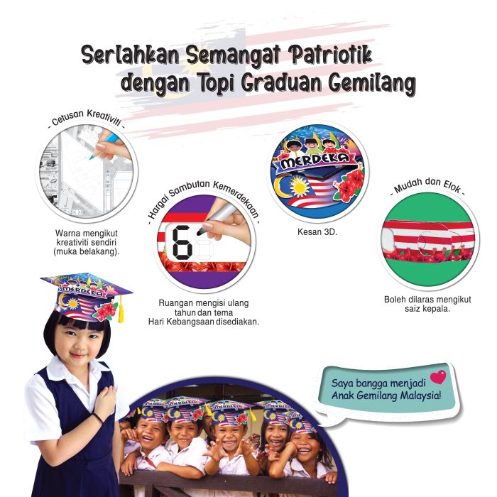 <p style="font-size: 20px; margin-bottom: 0px; padding-top: 0px;">RAMPAIAN MEWARNA DAN KRAF </p><p></p><p style="font-size: 20px; margin-bottom: 0px; padding-top: 0px;">Topi Graduan Gemilang </p><p style="font-size: 20px; color: red; margin-bottom: 0px; padding-top: 0px;">辉煌四方帽</p> - Image 2