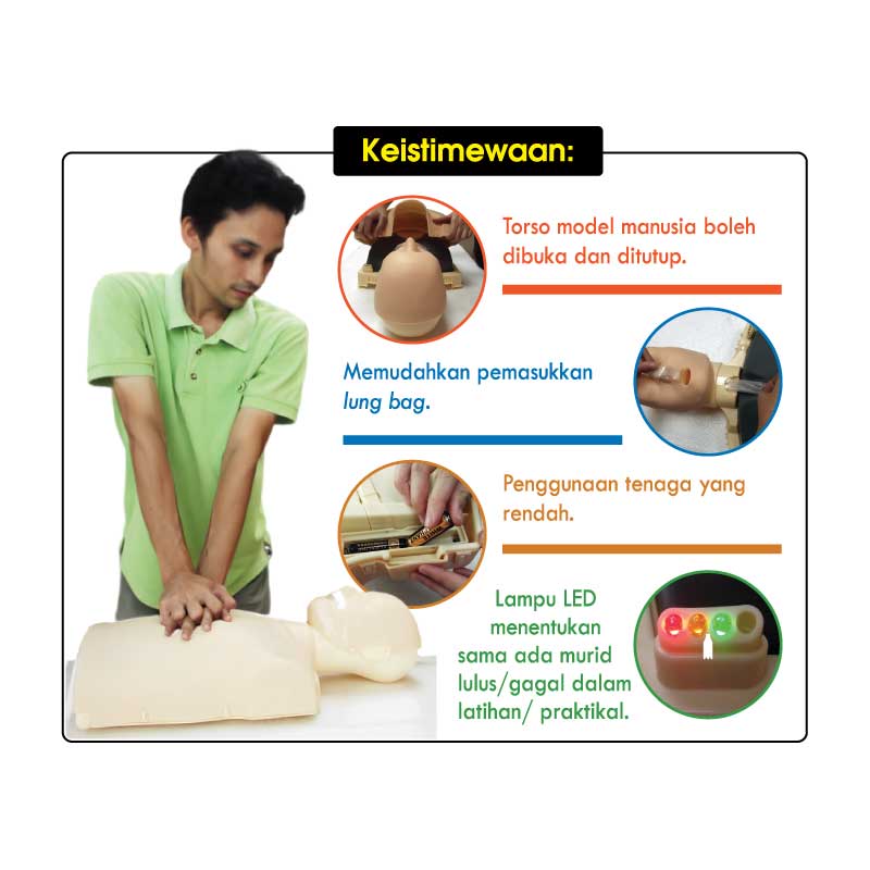 Model Manusia CPR Elektronik - 电子心肺复苏人体模型 - Image 2