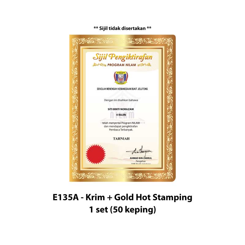 Folder Sijil Eksklusif (Hot Stamping + Window With PVC) – Rekaan Klasik - Image 3