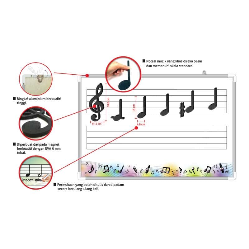 Papan Putih Magnetik Pengajaran Muzik - 音乐教学磁性白板 - Image 2