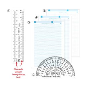 Set Lukis dan Ukur Geometri (Pembaris Ubah Suai) - 几何图形绘制与测量工具包 (创意画圆尺)