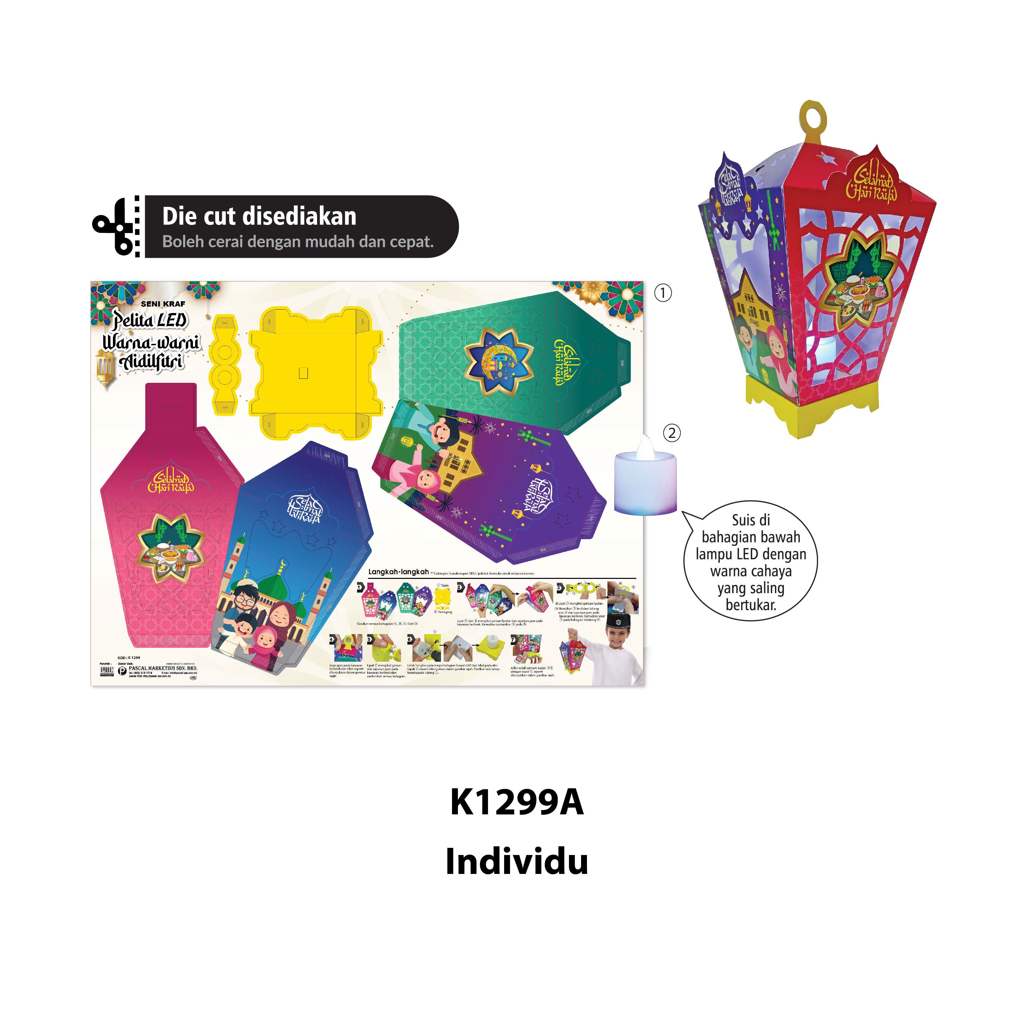 Pelita LED Warna-warni Aidilfitri - Image 3
