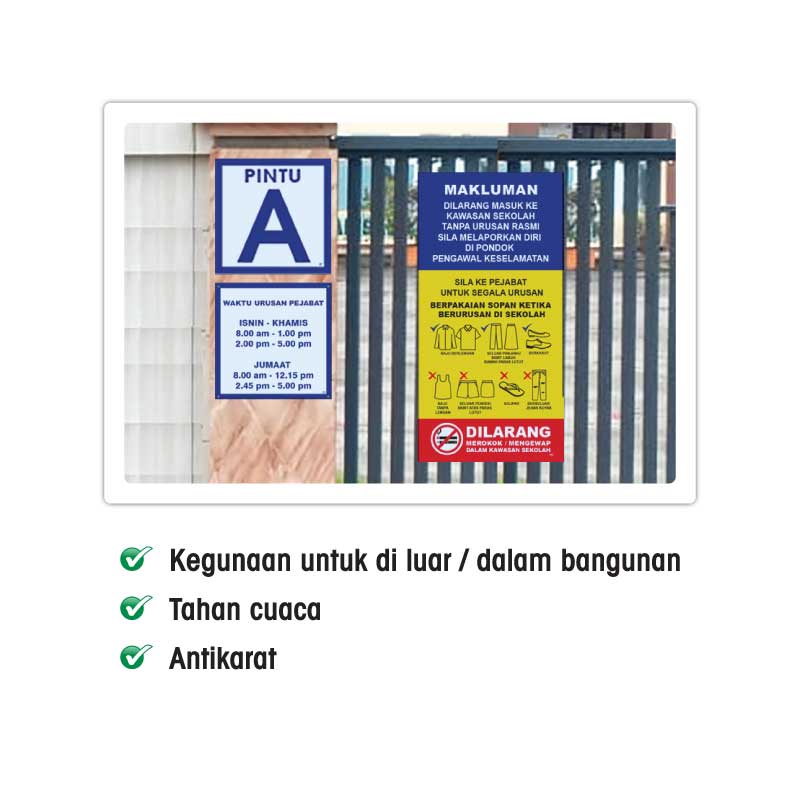 Papan Tanda Larangan Masuk / Etika Berpakaian / Larangan Merokok - Image 2