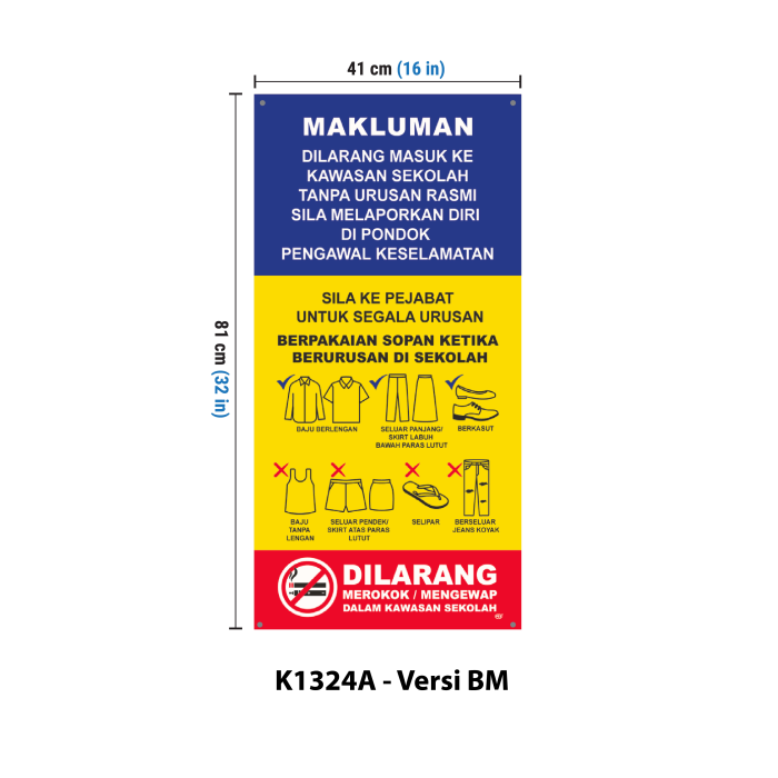 Papan Tanda Larangan Masuk / Etika Berpakaian / Larangan Merokok - Image 3