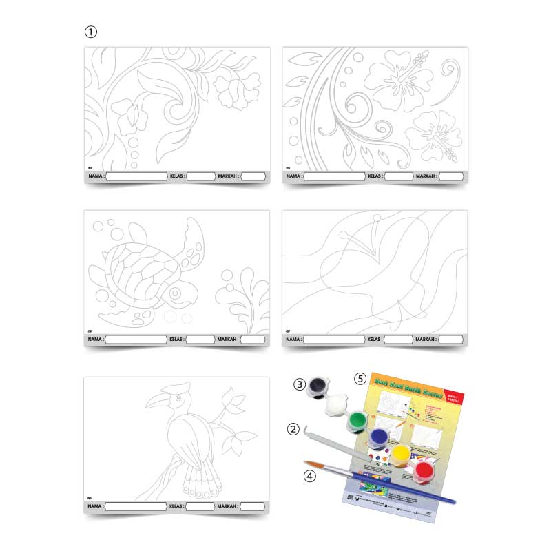 Seni Kraf Batik Kertas (Teknik Resis) - 蜡染巴迪