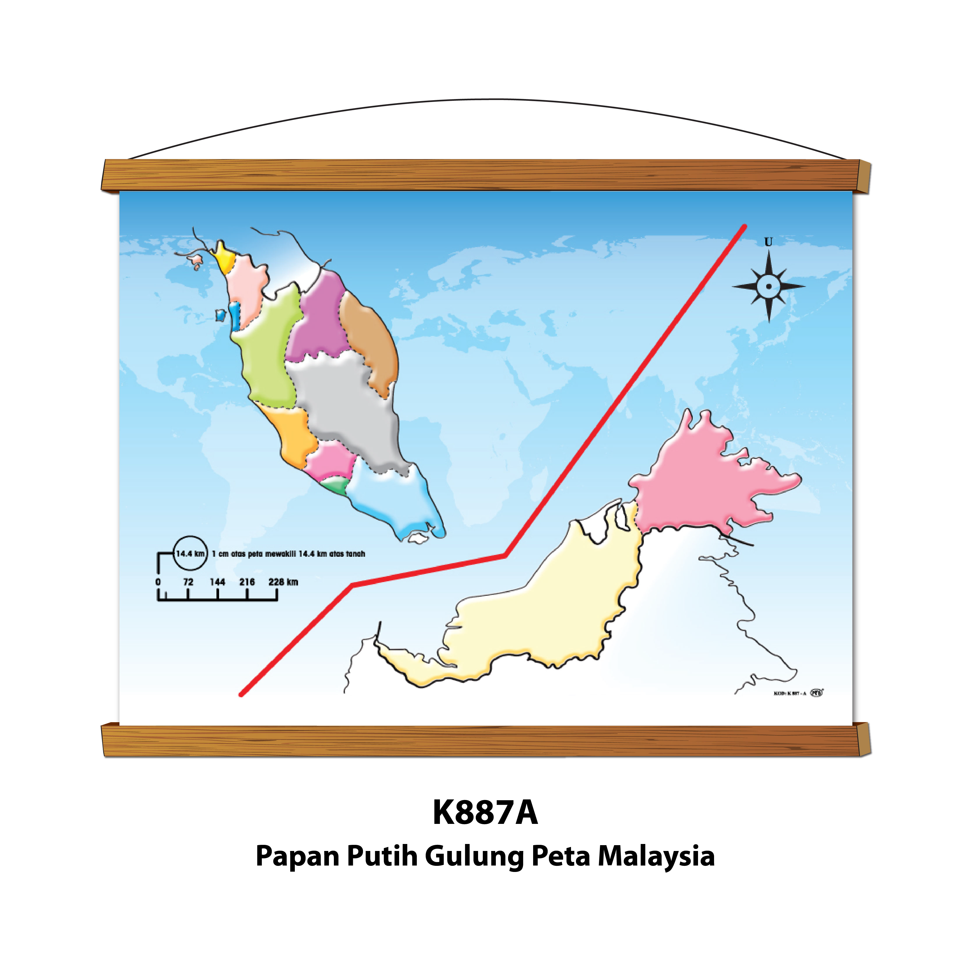 Papan Putih Gulung Peta - Image 3