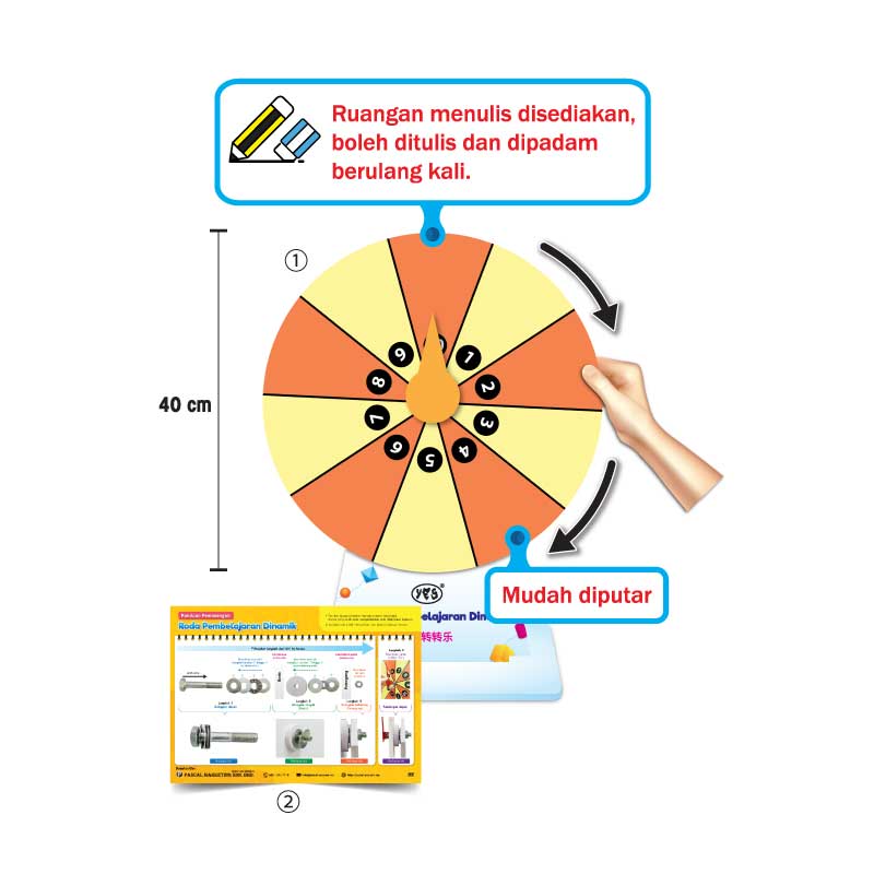 10 Bahagian Dwiwarna Berserta Nombor - 10 格 (双色+数字)