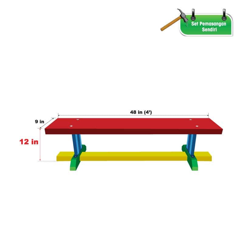 4’ Bangku Gimnastik - 4’ 体操长凳 - 4’ Gymnastic Bench