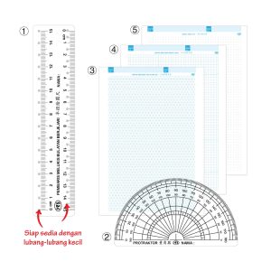 Set Lukis dan Ukur Geometri (Pembaris Ubah Suai) - 几何图形绘制与测量工具包 (创意画圆尺)