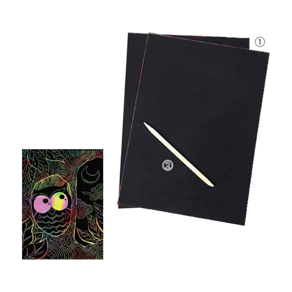 Seni Kraf Kertas Gurisan Berwarna-warni - 手工艺彩色手刮画