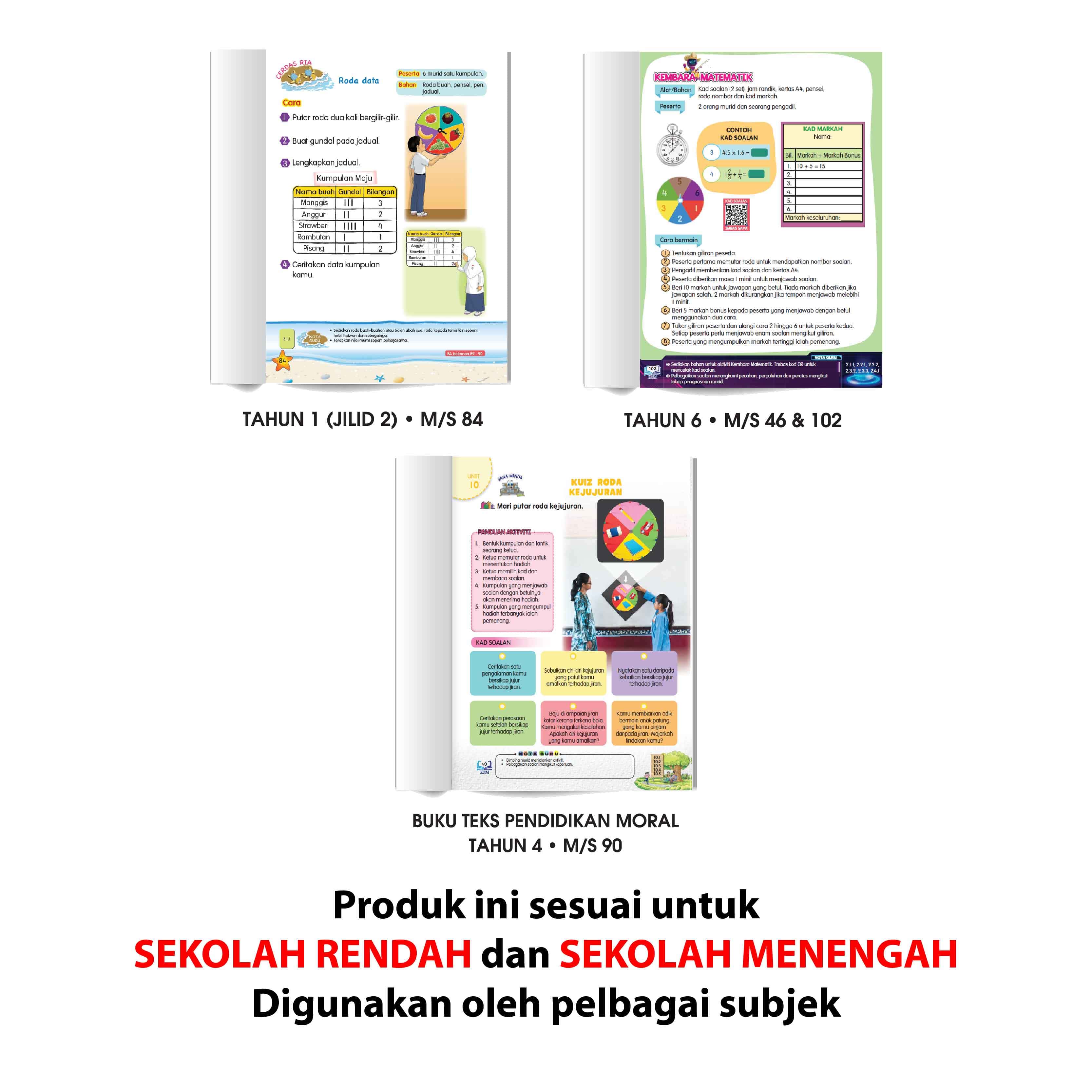 5 Bahagian Berwarna Berserta Nombor - 5 格 (彩色+数字) - Image 2