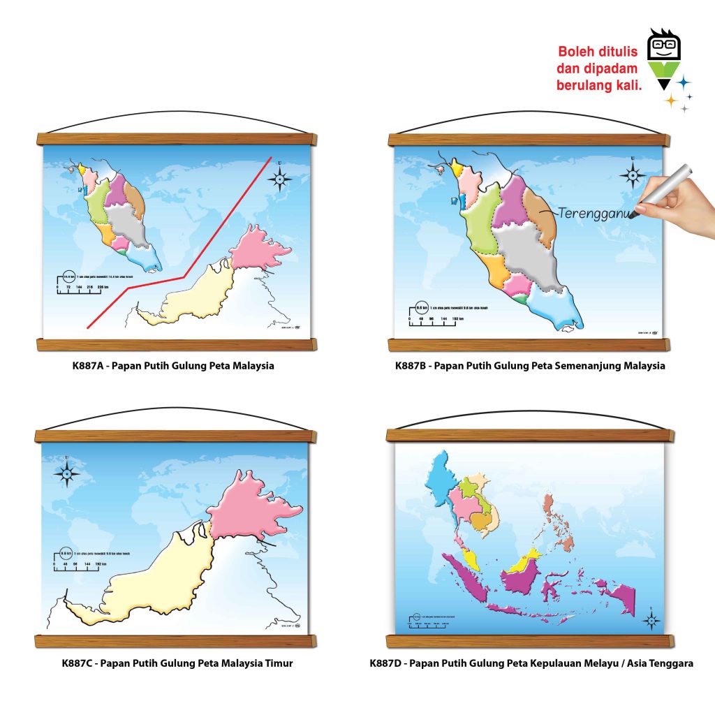 Papan Putih Gulung Peta
