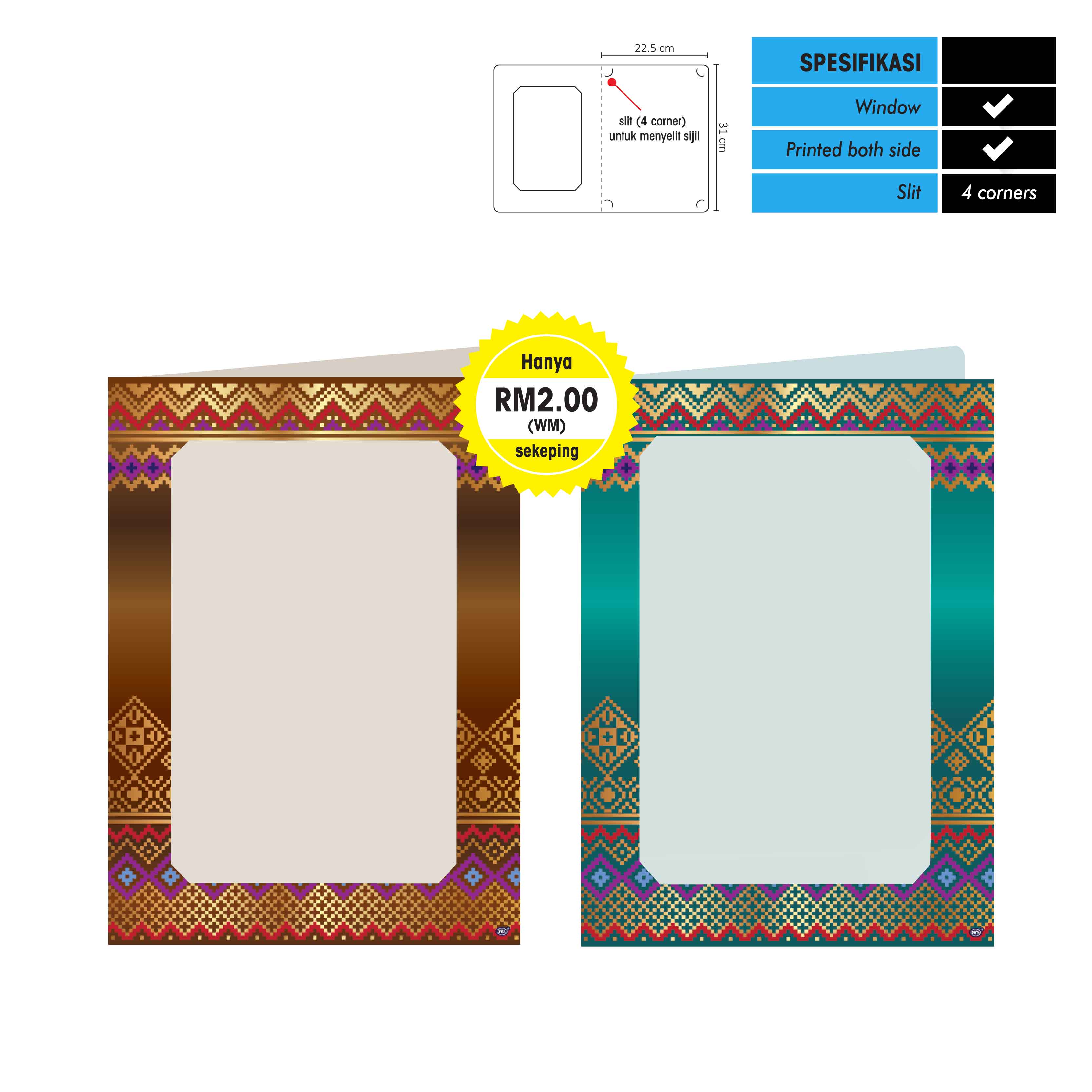 Folder Sijil Standard (Window) - Rekaan Songket