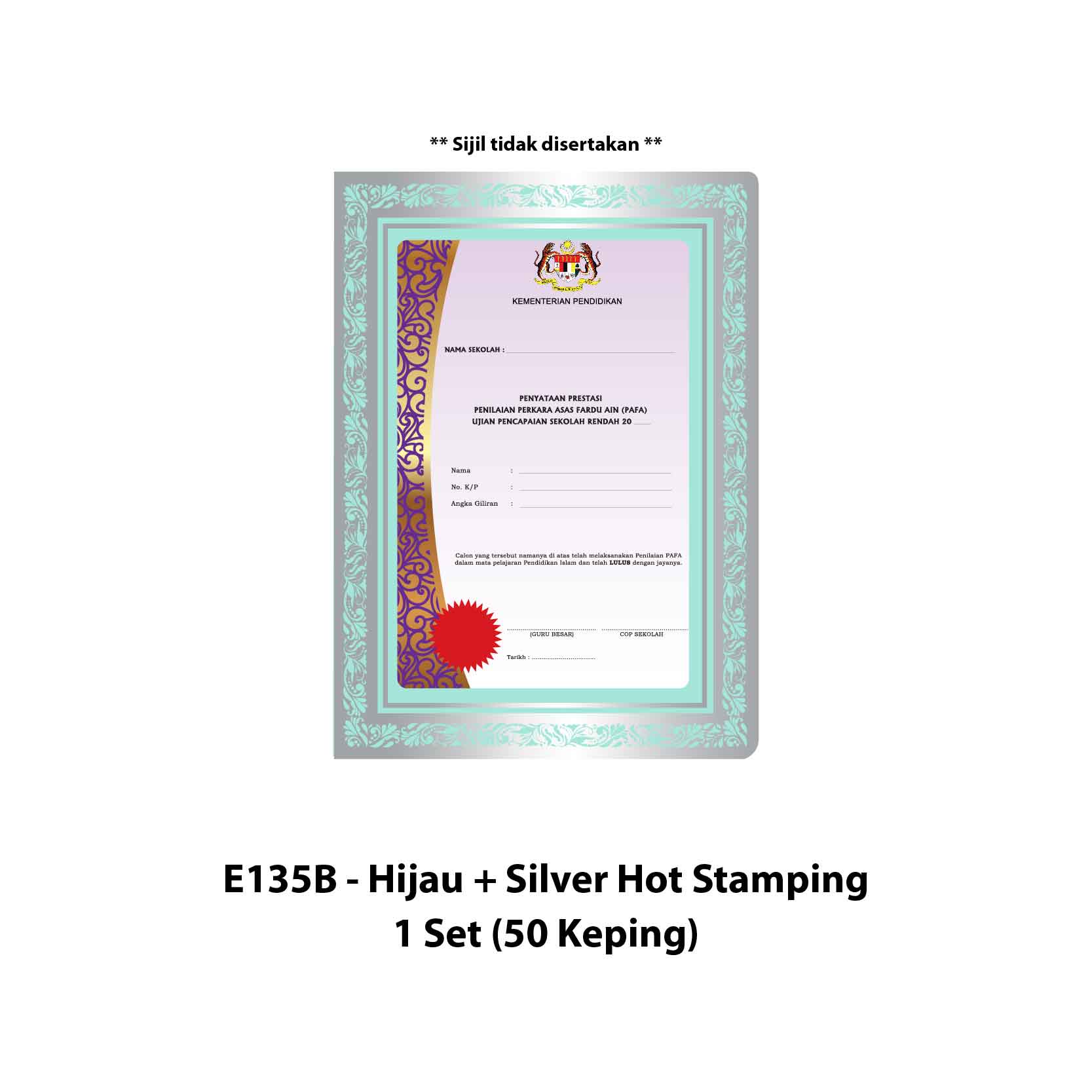 Folder Sijil Eksklusif (Hot Stamping + Window With PVC) – Rekaan Klasik - Image 5