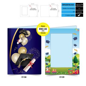 Folder Sijil Graduasi (Pengijazahan) - Rekaan 3 (Book Style)