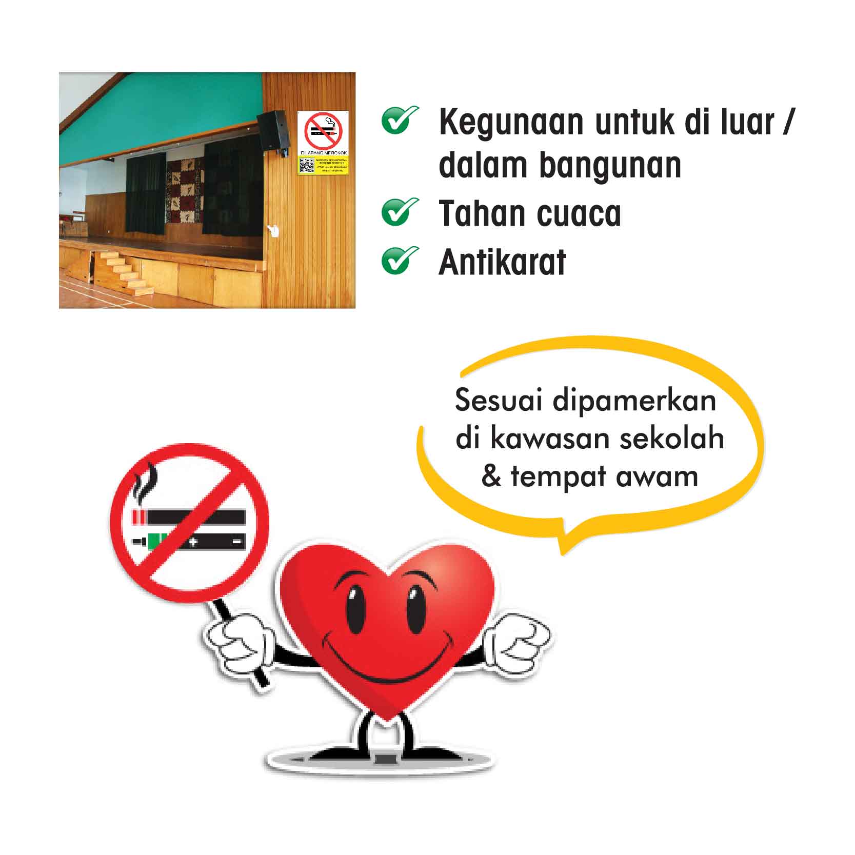 Papan Tanda Dilarang Merokok Dan Mengewap - 严禁吸烟指示牌 - Image 2