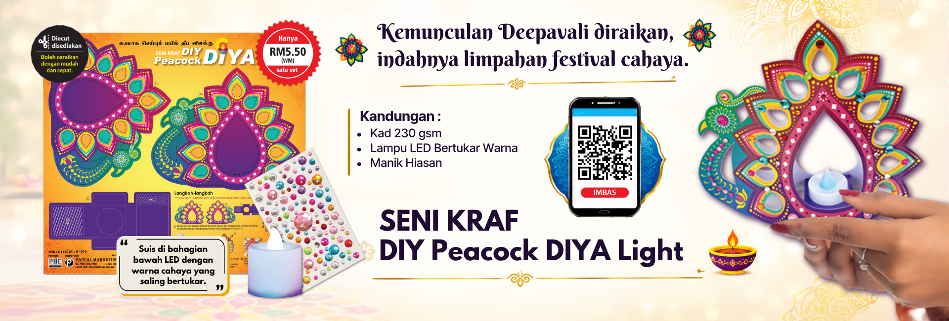Banner Peacock DIYA