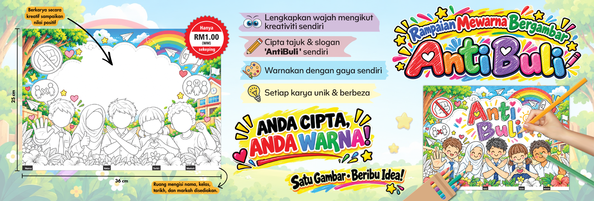 Banner Rampaian Mewarna AntiBuli